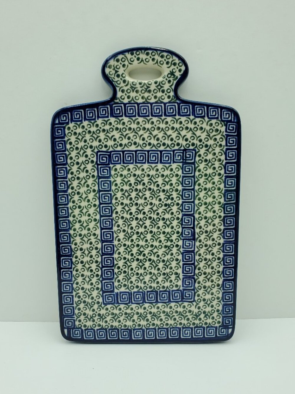 Polish Pottery Greek Key Trivet Cheese Board Cutting Board Charcuterie Tray